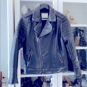 Boys Zara Vegan Leather Jacket Size: 11-12